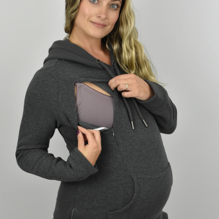 Frankie Fleece Lined Maternity and Nursing Hoodie