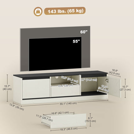 Palmer TV Stand for 55-65 Inch TVs-White