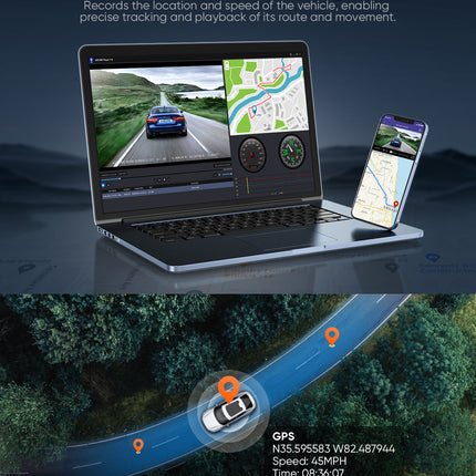 AZDOME M550 Pro 4K 3 Channel Dash Cam 5GHz WiFi GPS Dash Camera Parking Mode 64GB TF Card