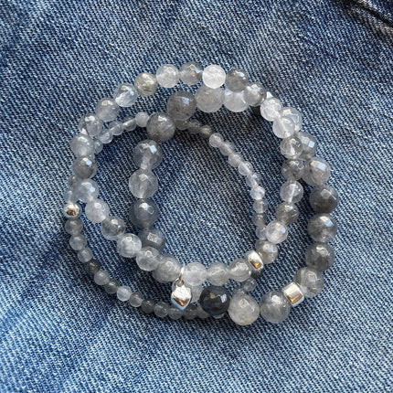 50 Shades of Grey Bracelet Stack