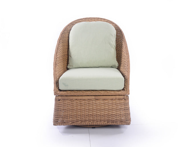 Emmett 3-Piece Wicker Outdoor Swivel Chair Bistro Set