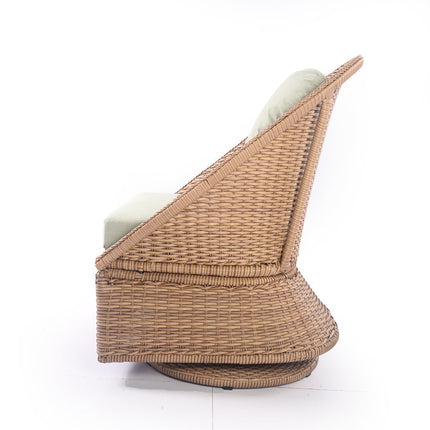 Emmett 3-Piece Wicker Outdoor Swivel Chair Bistro Set