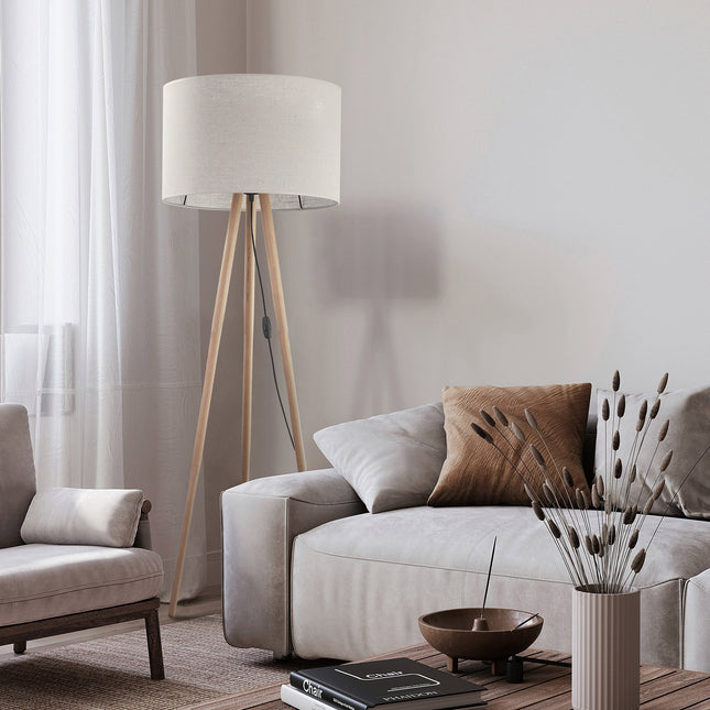 TOKYO Beige Linen Floor Lamp