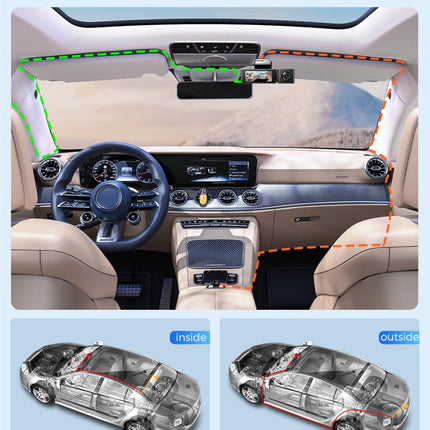 AZDOME M550 Pro 4K 3 Channel Dash Cam 5GHz WiFi GPS Dash Camera Parking Mode 64GB TF Card