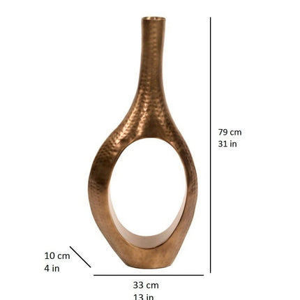 Mateo Hand Hammered Brass Floor Vase