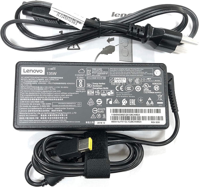 Lenovo Charger 135W 20V 6.75A Slim Flat Tip ADL135NDC3A (888015027) AC Adapter