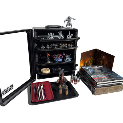 Aluminum Miniatures Display Case with 5 Magnetic Trays