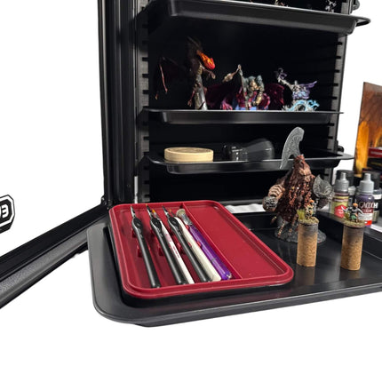 Aluminum Miniatures Display Case with 5 Magnetic Trays