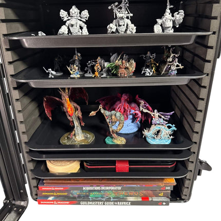 Aluminum Miniatures Display Case with 5 Magnetic Trays