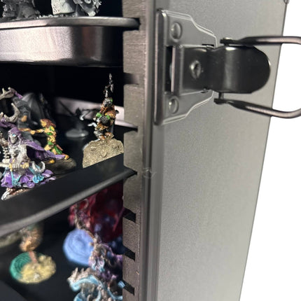 Aluminum Miniatures Display Case with 5 Magnetic Trays