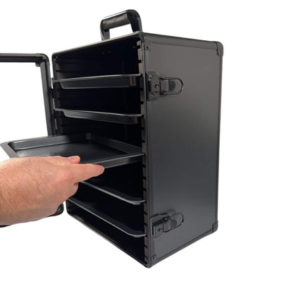 Aluminum Miniatures Display Case with 5 Magnetic Trays