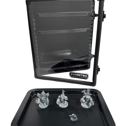 Aluminum Miniatures Display Case with 5 Magnetic Trays