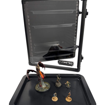 Aluminum Miniatures Display Case with 5 Magnetic Trays