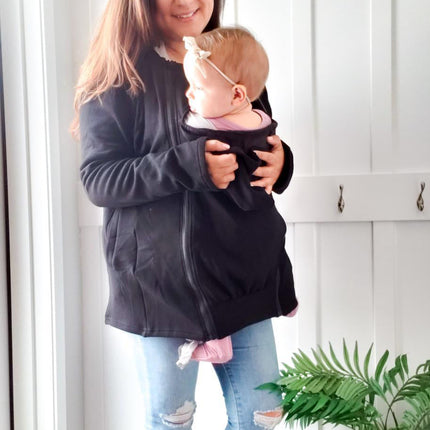2-in-1 Fleece Baby Carrying Hoodie