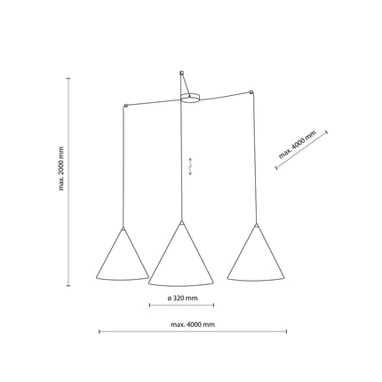 CONO Black Modern Minimalist  Suspension Light 3