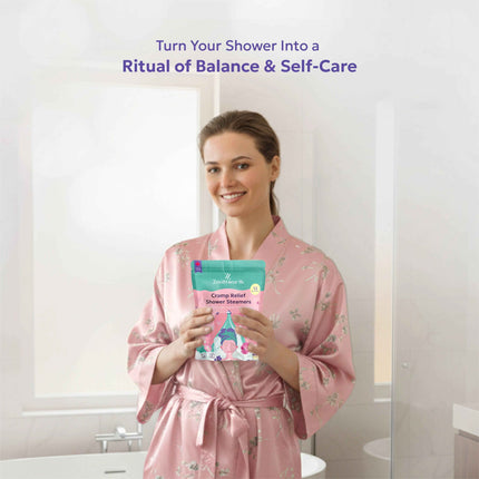 Zen & Hearth Period Cramp Relief Shower Steamers - Handcrafted Aromatherapy Tablets with Clary Sage, Lavender & Geranium for Period Pain Relief & Relaxation Made in Canada