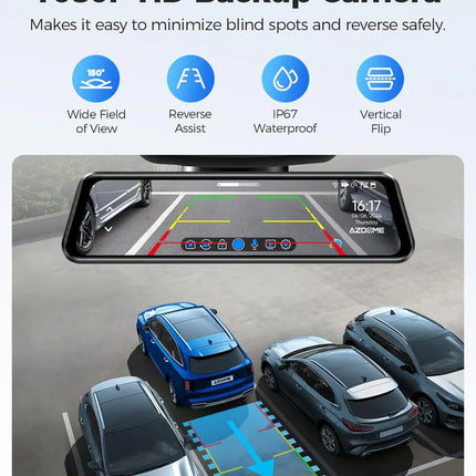 AZDOME PG17 Front and Rear 4K Mirror Dash Cam