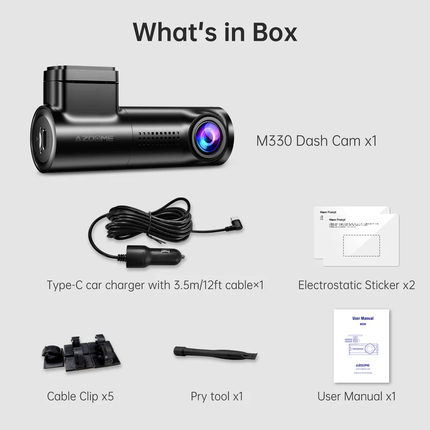 AZDOME M330 1080P Front Dash Cam