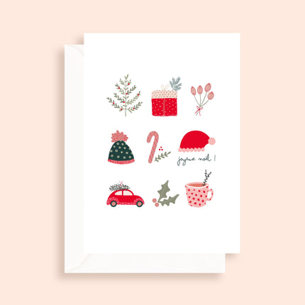 Coffret de 6 cartes de Noël pliées - Icônes