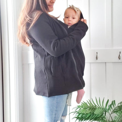 2-in-1 Fleece Baby Carrying Hoodie