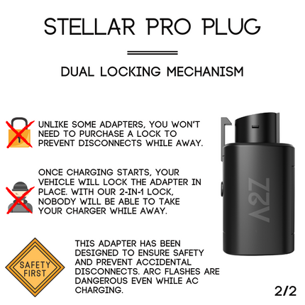 NACS Charger To J1772 Vehicle | AC | The Stellar Pro Plug