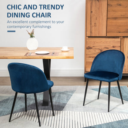 Dylan Set of 2 Mid-Back Dining Chairs-Dark Blue