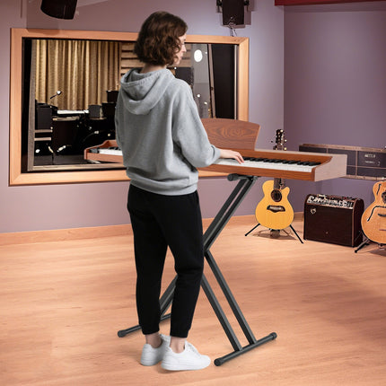 88-Key Keyboard Piano Set with Adjustable Stand-Black