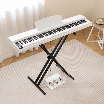88-Key Keyboard Piano Set with Adjustable Stand-Black