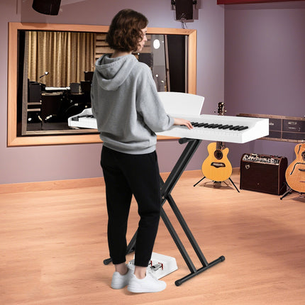 88-Key Keyboard Piano Set with Adjustable Stand-Black