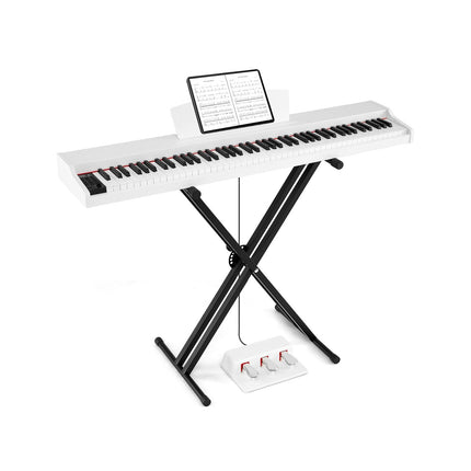 88-Key Keyboard Piano Set with Adjustable Stand-Black