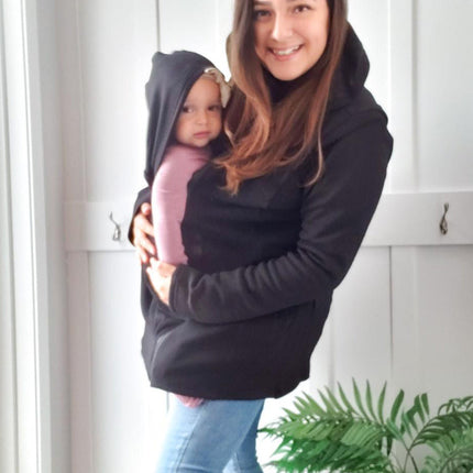 2-in-1 Fleece Baby Carrying Hoodie