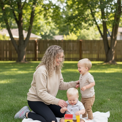 Sienna Maternity and Nursing Crewneck Sweatshirt -Adjustable Side Buttons