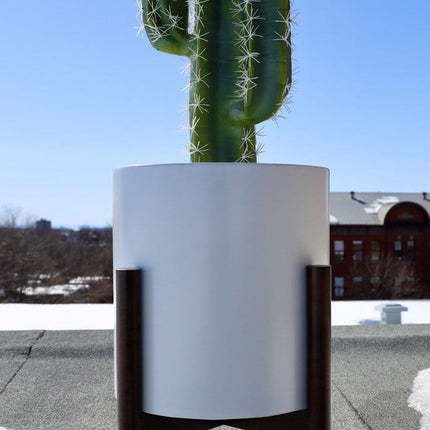 Rica - Mid-Century Modern Plant Stand With White Planter (Multiple Sizes)