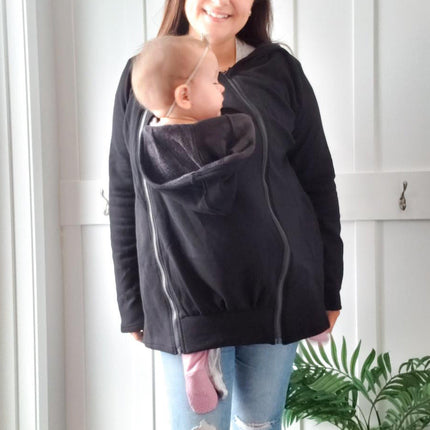 2-in-1 Fleece Baby Carrying Hoodie