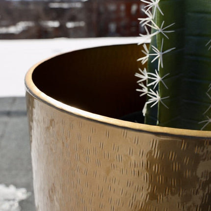 Chava - Brass Mid-Century Planter With Black Stand (Multiple Sizes)