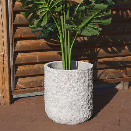 Vela Cement Rock Planter 14''