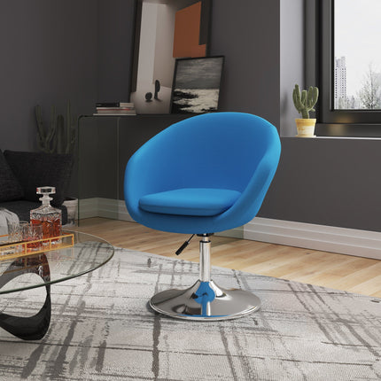 Chandra Swivel Adjustable Faux Leather Accent/Office Chair - Blue