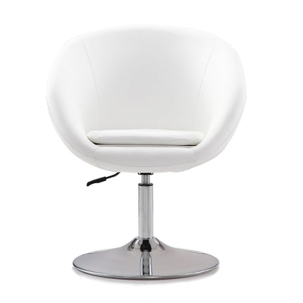 Chandra Swivel Adjustable Faux Leather Accent/Office Chair - White