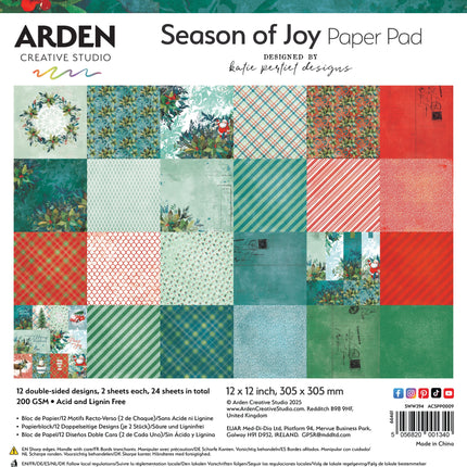 Arden Creative Studio Season of Joy 12in x 12in Paper Pad