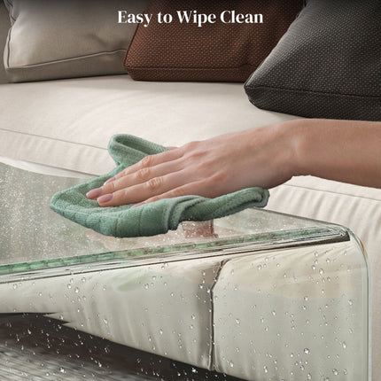 Sage Modern Glass Coffee Table with Safe Rounded Edges