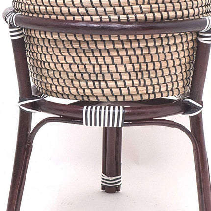 Ayu - Boho Floor Planter On Wooden Stand