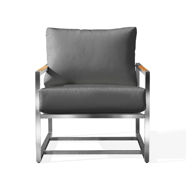 Acacia Stainless Steel Club Chair with Sunbrella® Cushions