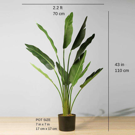 Boho Artificial Bird Of Paradise Potted Plant 43''