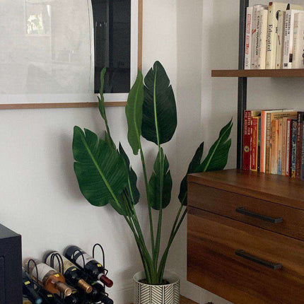 Boho Artificial Bird Of Paradise Potted Plant 43''