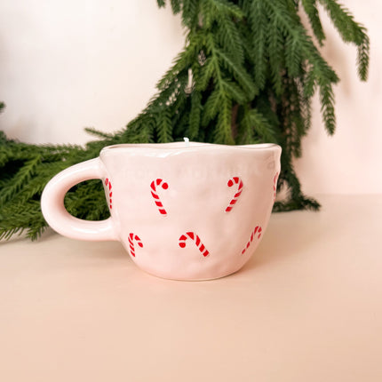 Bougie réutilisable en tasse - canne de bonbon