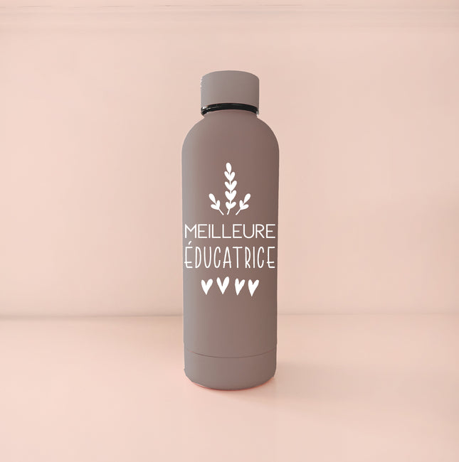 Bouteille isotherme 17oz - café meilleure éducatrice blanc