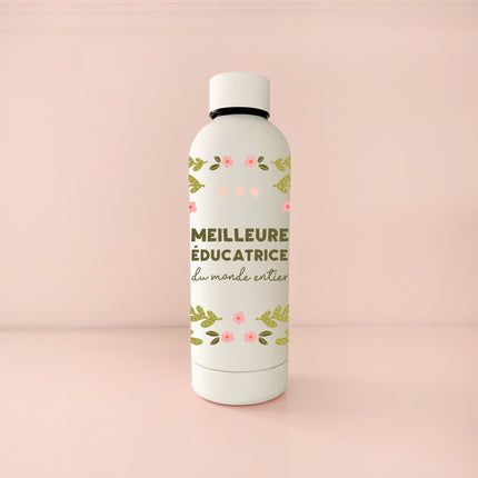 Bouteille isotherme 17oz - crème meilleure éducatrice du monde entier