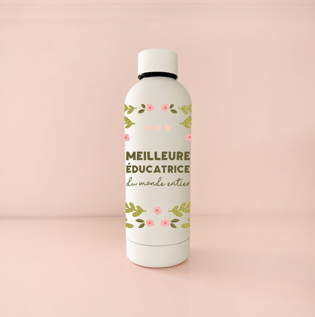 Bouteille isotherme 17oz - crème meilleure éducatrice du monde entier