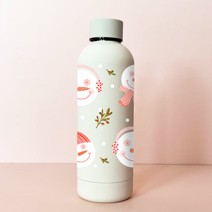 Bouteille isotherme 17oz - crème Bonhommes de neige