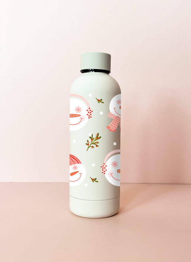 Bouteille isotherme 17oz - crème Bonhommes de neige